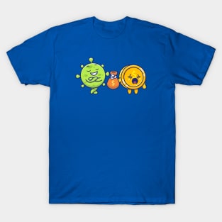 Cute virus with money cartoon 8 T-Shirt